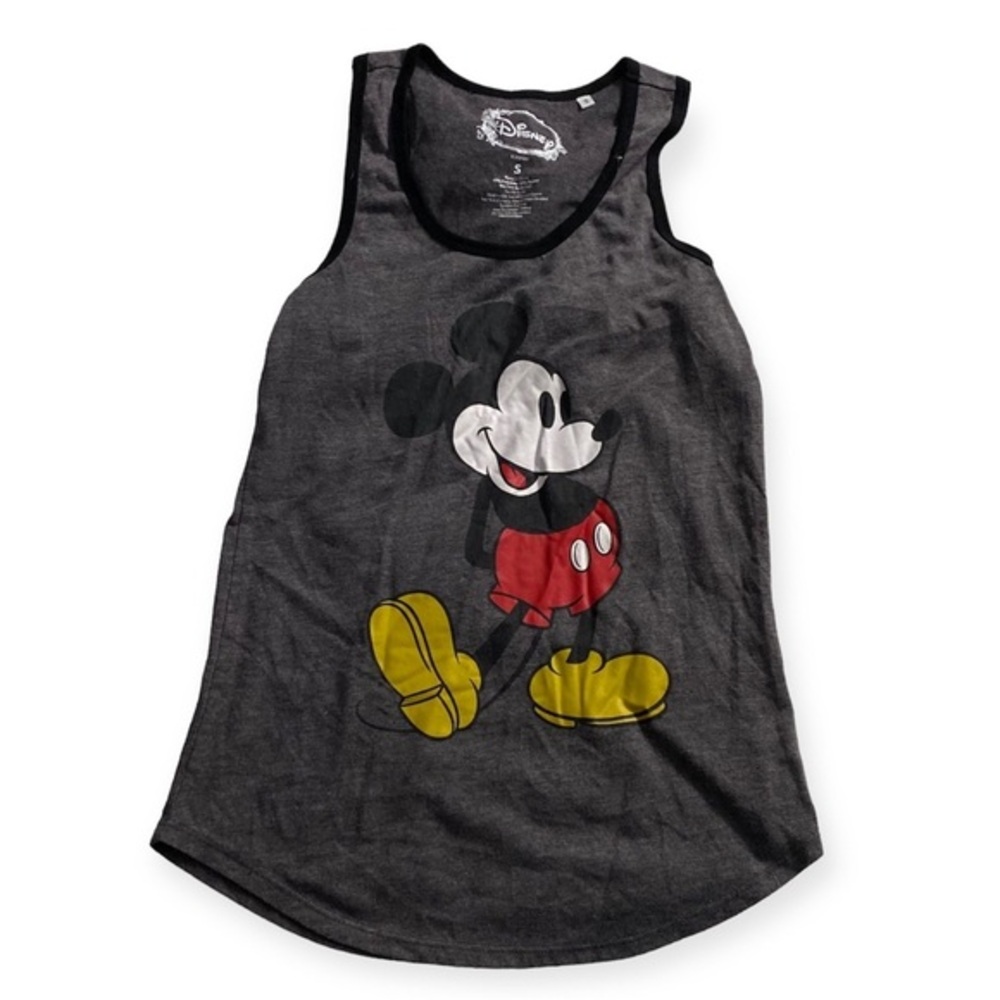 Disney Mickey Mouse Shirt Women’s Size Small Tank Top Sleeveless Gray-Black